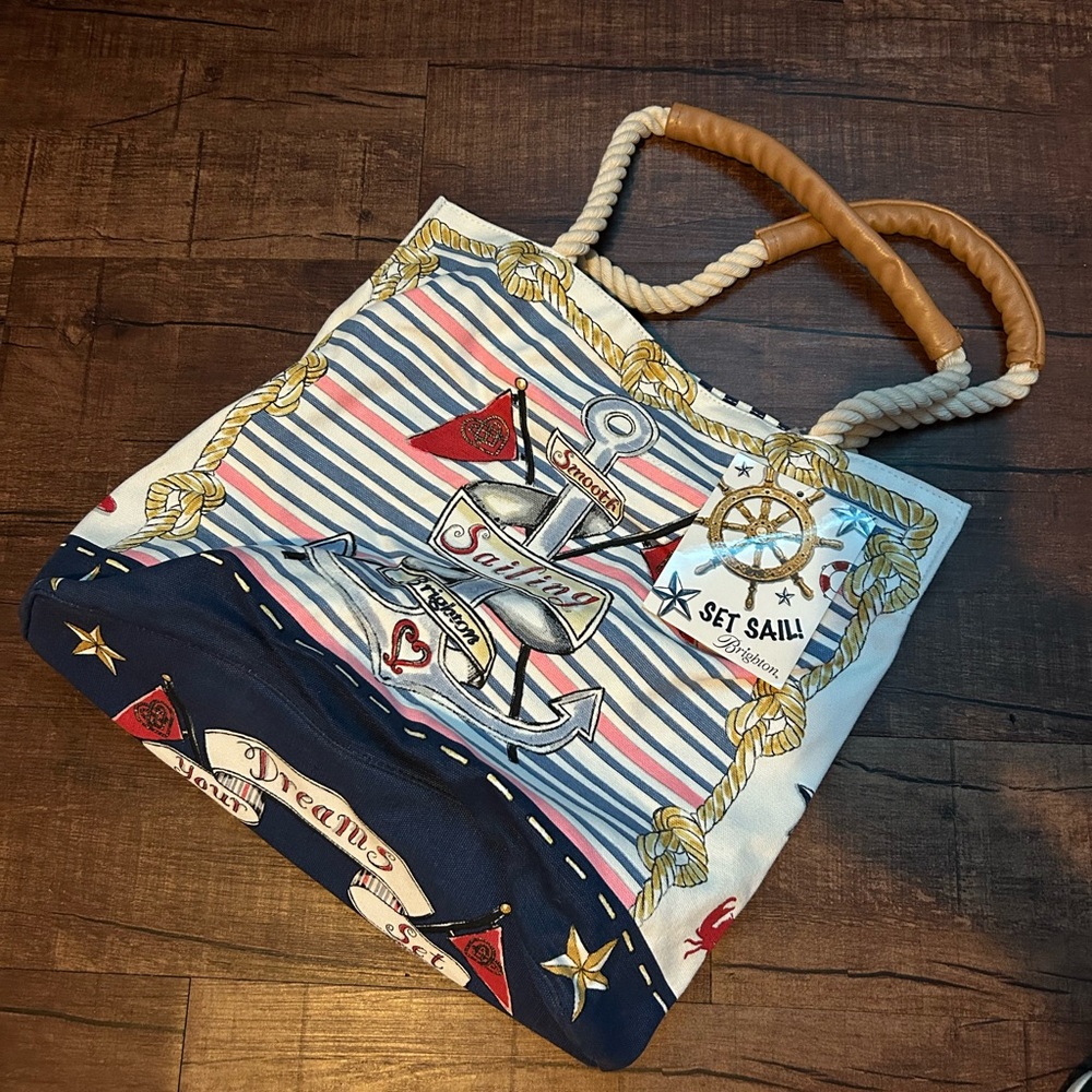 Collectible Brighton Canvas Nautical Tote w/tags